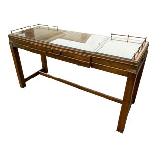 1970s Lane Furniture Burlwood Console For Sale