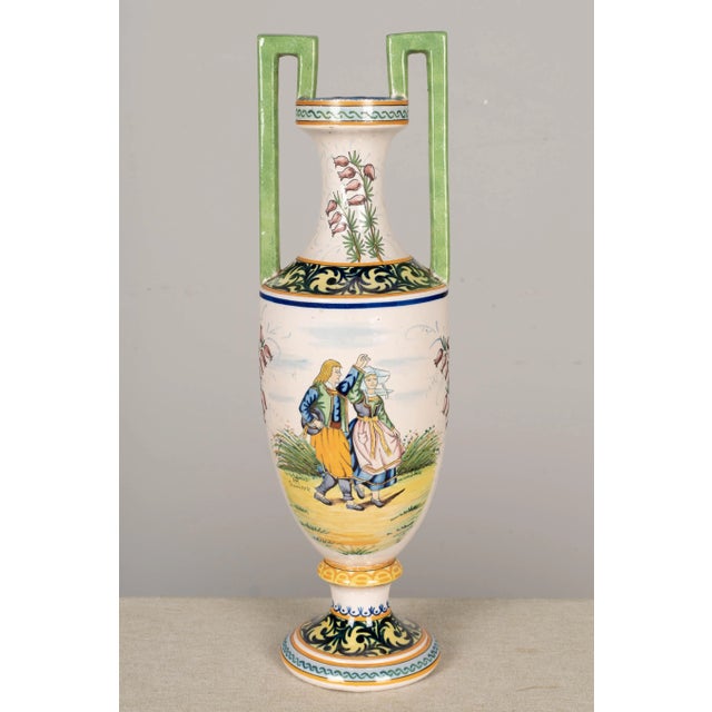 French Hr Quimper Vase For Sale - Image 13 of 13