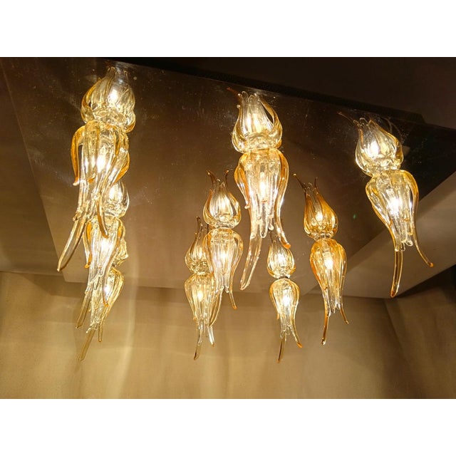 Murano Tulip Glass Ceiling Light by Aureliano Toso For Sale - Image 11 of 18