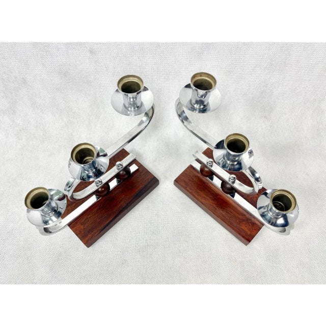 Brown German Art Deco Candleholder, 1930s, Set of 2 For Sale - Image 8 of 11