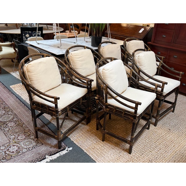 Brighton Pavilion Bamboo Dining Chairs, Vintage Set of Eight For Sale - Image 12 of 17