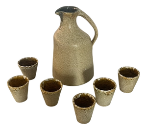 Ceramic Liqueur Set from Accolay, 1970s, Set of 7