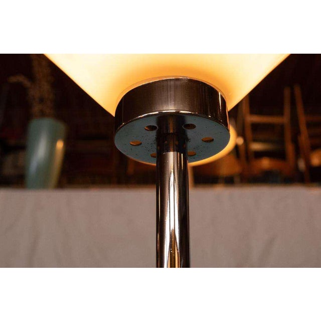 Vintage Floor Lamp in Frosted Glass and Chrome For Sale - Image 14 of 15
