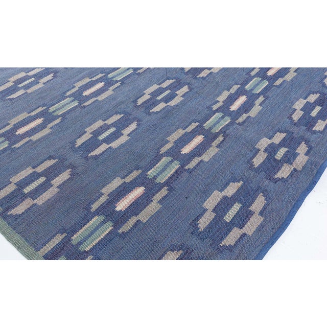Mid-Century Modern Doris Leslie Blau Vintage Swedish Flat Weave Rug by A Bindd For Sale - Image 3 of 10