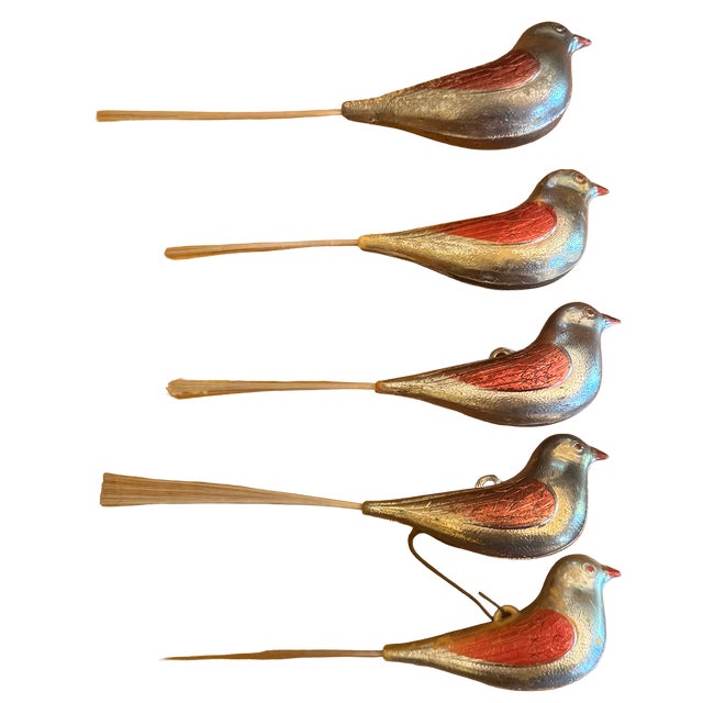 Vintage 1960s Jewelbrite Botanical & Bird Christmas Ornaments — Set of 14 For Sale - Image 14 of 14