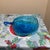 This striking Mid-Century Modern (MCM) art glass bowl features a vibrant peacock blue or turquoise hue. Crafted in Empoli,...