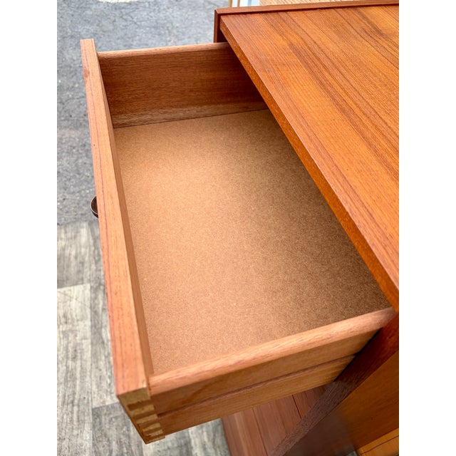 Mid Century Danish Modern Teak Highboy / Lingerie Chest of Drawers. Circa 1970s For Sale - Image 10 of 18