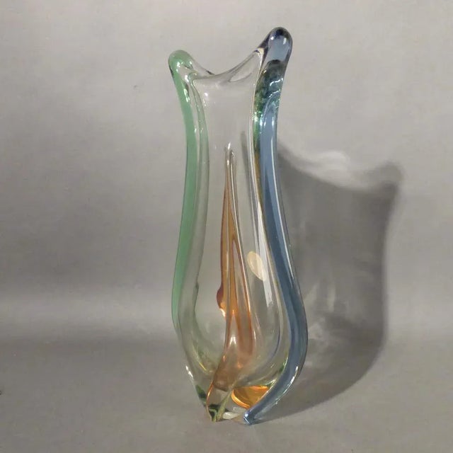 Large Glass Rhapsody Vase by Frantisek Zemek for Mstisov Glass Factory, in Flawless conditions. Designed 1950 to 1959 This...