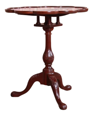 Baker Furniture Historic Charleston Carved Mahogany Tilt Top Tea Table