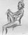 Original Life Drawing, Seated Male Figure XII For Sale