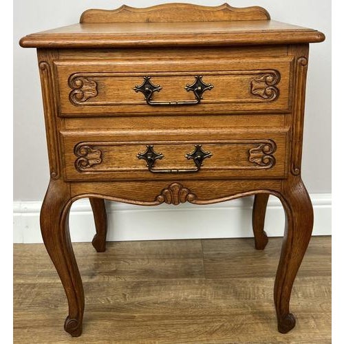Vintage French Bedside Tables in Oak, Set of 2 For Sale - Image 6 of 15