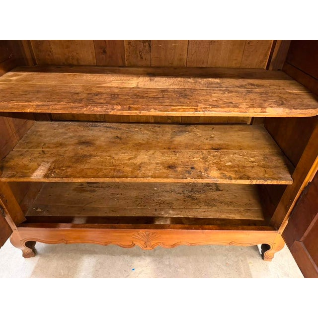 18th Century French Country Louis XV Cherry Haut Buffet Cabinet, Circa 1790 For Sale - Image 15 of 18