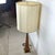 Brown Mid 20th Century Sculptural Mid-Century Modern Walnut and Brass Table Lamp With Oversized Drum Shade For Sale - Image 8 of 12