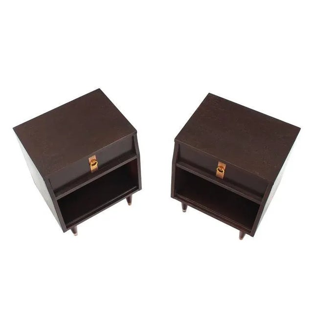 Mid Century Modern Ebonized Nightstands - a Pair For Sale - Image 9 of 10