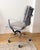Modern Light Gray Padded Fabric Modern Office Chair For Sale - Image 3 of 6
