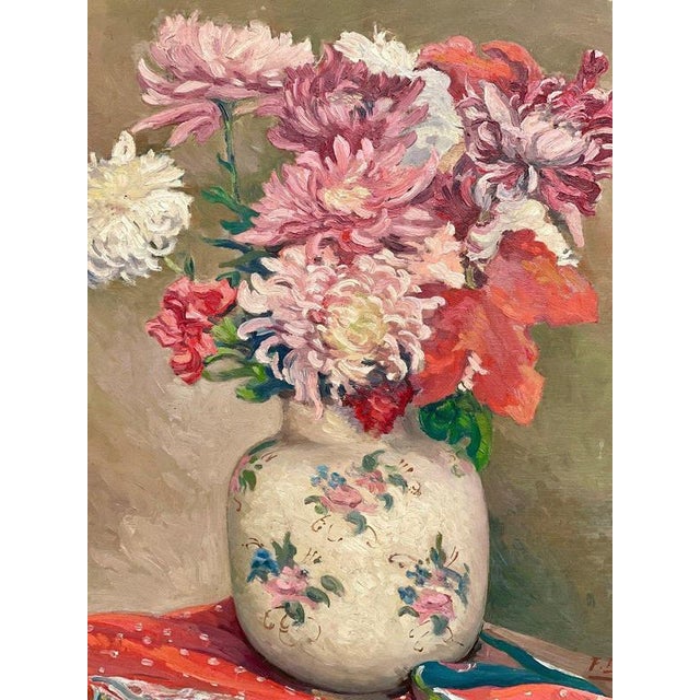 F. Barla, Bouquet of Flowers, Oil on Panel, Framed For Sale - Image 3 of 12