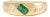 Artistic Style Chunky Emerald & Diamond 18k Gold Statement Ring Size 6 For Sale