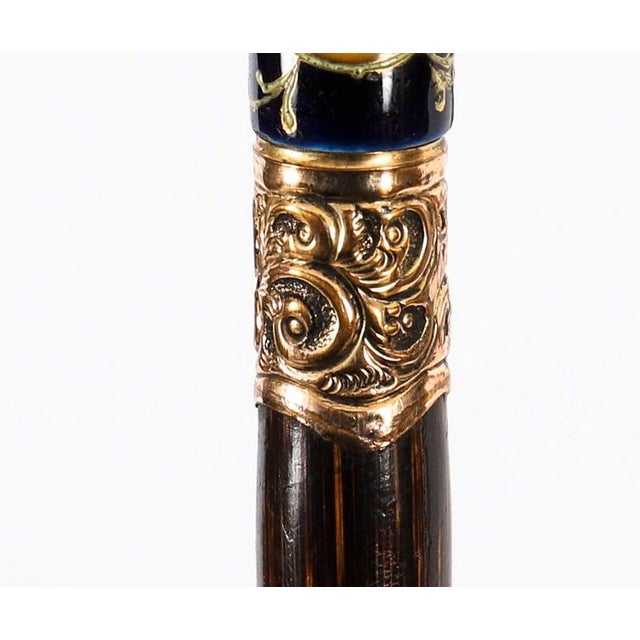 Antique French Gold Plate and Porcelain Walking Sword Stick, 1800s For Sale - Image 14 of 18