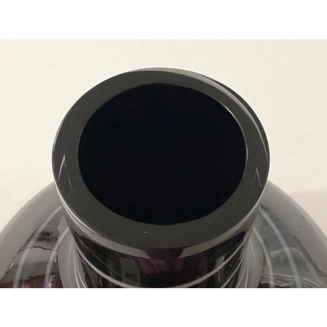 Mid-Century Modern Handblown Black Glass Decanter Shaped Vase For Sale - Image 4 of 5