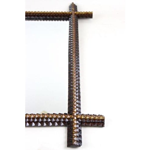 Rustic Tramp Art Handcarved Wall Mirror, Austria, 1880s For Sale - Image 15 of 18