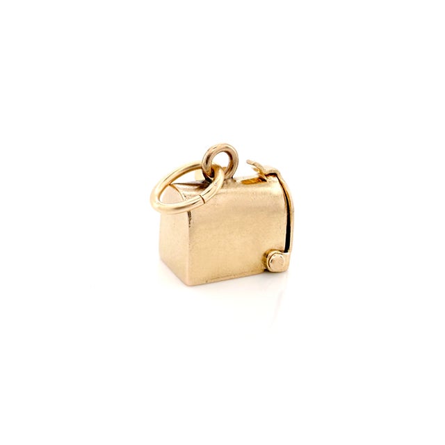 Vintage 14k j.m. Fisher Company Articulating Mailbox Charm For Sale - Image 4 of 12