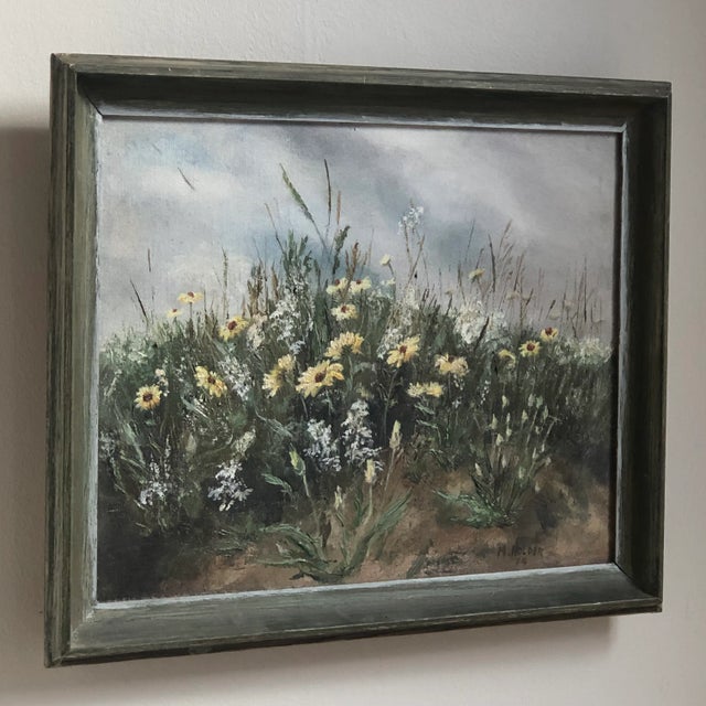 1974 Field of Wildflowers Oil-On-Canvas, Framed For Sale - Image 12 of 13