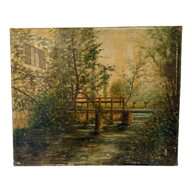 Vintage, French, Oil on Canvas, Landscape For Sale