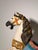 Vintage Hand-Painted Wooden Carousel Horse on Metal Stand For Sale - Image 3 of 5