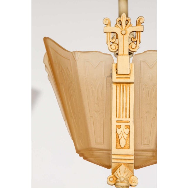 1930s Gold Art Deco Fixture by Markel For Sale - Image 5 of 10