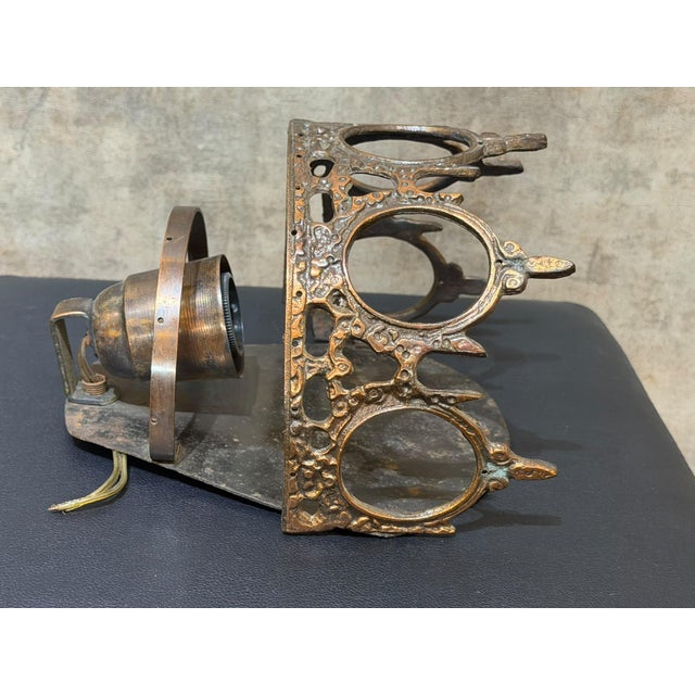 Metal 1970s Gothic Revival Crown Metal Wall Sconce For Sale - Image 7 of 11