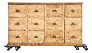 English Bleached Pine Haberdashery Chest of Drawers, 1890