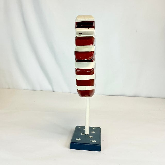 1980s Vintage Arts & Crafts Americana Painted Wooden Chicken Figural For Sale - Image 9 of 12