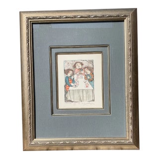 1980s Garciela Rodo Boulanger “Joueurs De Cartes” Lithograph Signed and Numbered For Sale