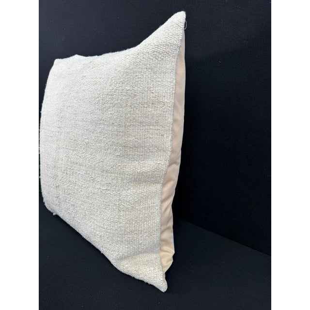 Turkish Hemp Pillow Cushion Natural Beige Pillow Cushion Cover 24"x24" For Sale - Image 4 of 4