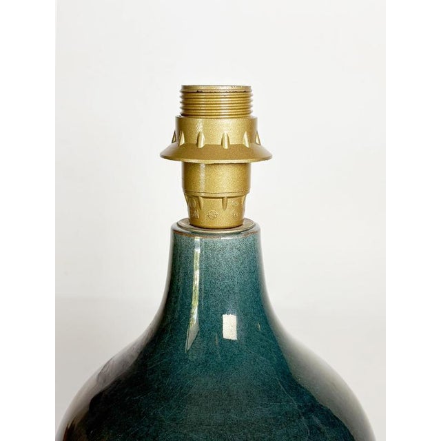 Blue Blue Ceramic Table Lamp, France, 1970s For Sale - Image 8 of 11