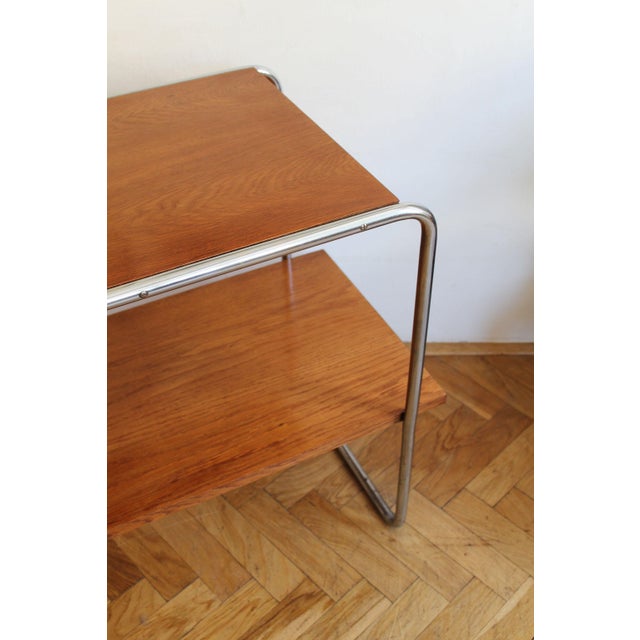 Marcel Breuer Modernist Tubular Steel Side Table in the style of Marcel Breuer for Kovona, 1920s For Sale - Image 4 of 15