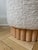 Handcrafted Oak Ottoman With Bouclé Upholstery For Sale - Image 4 of 5