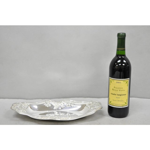 Early 20th Century Superior Silver Grapevine Repousse Silver Plated Bread Plate Tray Trinket Dish For Sale - Image 11 of 11