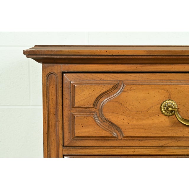 Henredon Style French Regency Louis XVI Carved Fruitwood Long Dresser or Credenza, Circa 1960s For Sale - Image 9 of 14