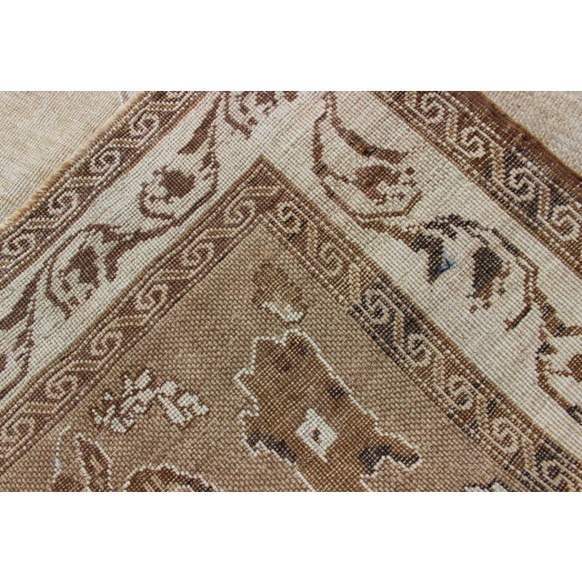 Vintage Turkish Kars Rug With Light Tan Field and Soft Ivory Border 6'9 X 12'0 For Sale - Image 11 of 12