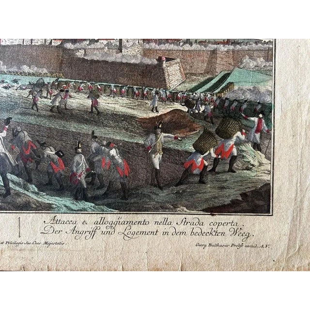 Georg Balthasar Probst, Siege of Barcelona, 1765, Paper For Sale - Image 4 of 9