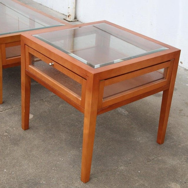 Modern Two Tier Modern Display Side Table For Sale - Image 3 of 10