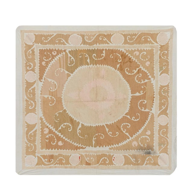 Vintage Suzani Wall Hanging Decor With Neutral Color For Sale - Image 11 of 11