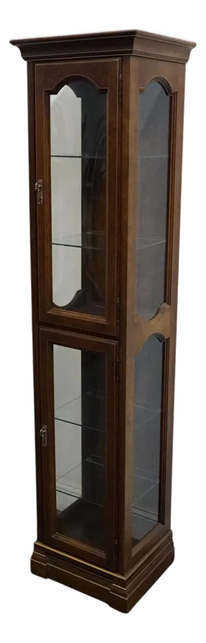 Jasper Cabinet Traditional Style 16" Petite Lighted Display Curio Cabinet 337-1-N - Olde Fruitwood Finish