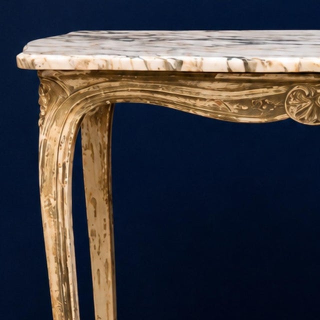 Mid 20th Century 20th Century French Louis XV Style Table With Marble Top For Sale - Image 5 of 5
