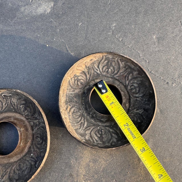 Antique Ceiling Medallion or Door Handle Rosettes- A Pair For Sale In Columbia, SC - Image 6 of 7