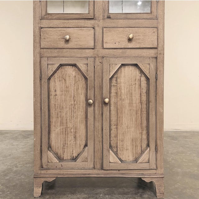 Ecru 19th Century Rustic Country French Stripped Pine Vitrine For Sale - Image 8 of 18