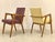 A pair of 50s, cherry wood, restored structure. The sessions are original in yellow and burgundy vinyl, therefore the...