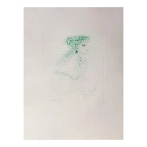Portrait, Jean Carzou Etching, Signed in the Plate and Numbered in Pencil
