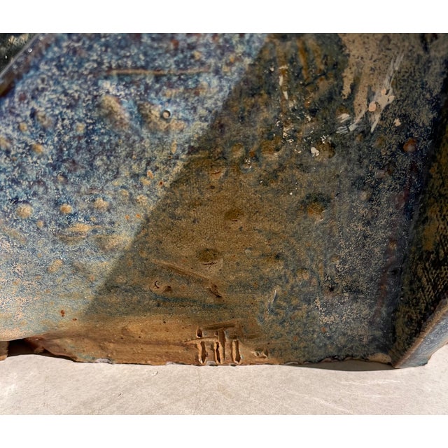 Abstract Sculpture in Polychrome Enameled Sandstone from La Borne, France, 1970 For Sale - Image 4 of 8